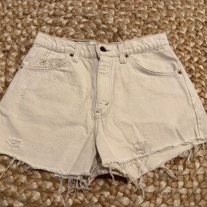 Levi's Vintage High Rise White Jean Shorts